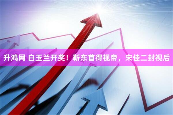 升鸿网 白玉兰开奖！靳东首得视帝，宋佳二封视后